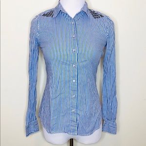 Two by Vince Camuto Studded Stripped Top